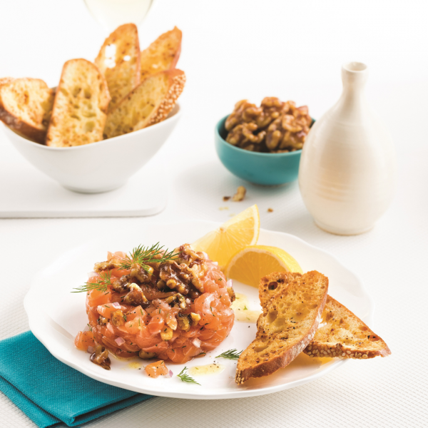 Tartare de saumon à l’érable et moutarde
