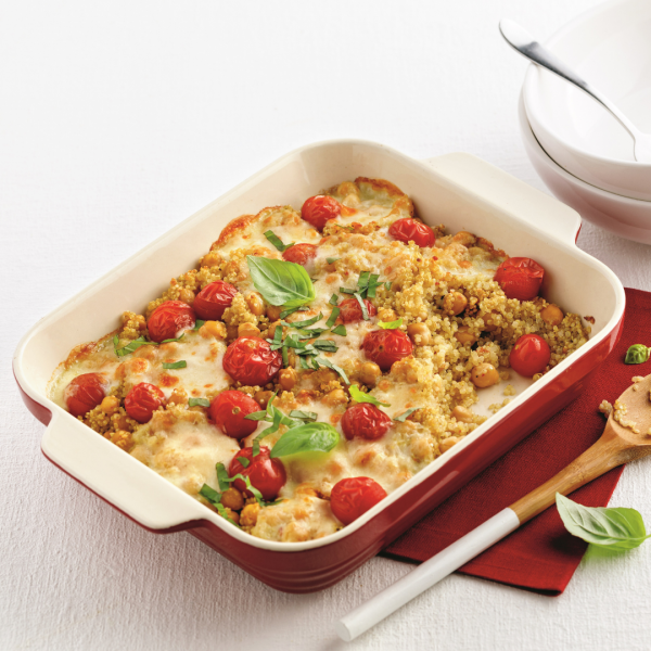 Casserole de quinoa, pois chiches et tomates