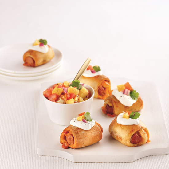 Croissants-saucisses style tacos