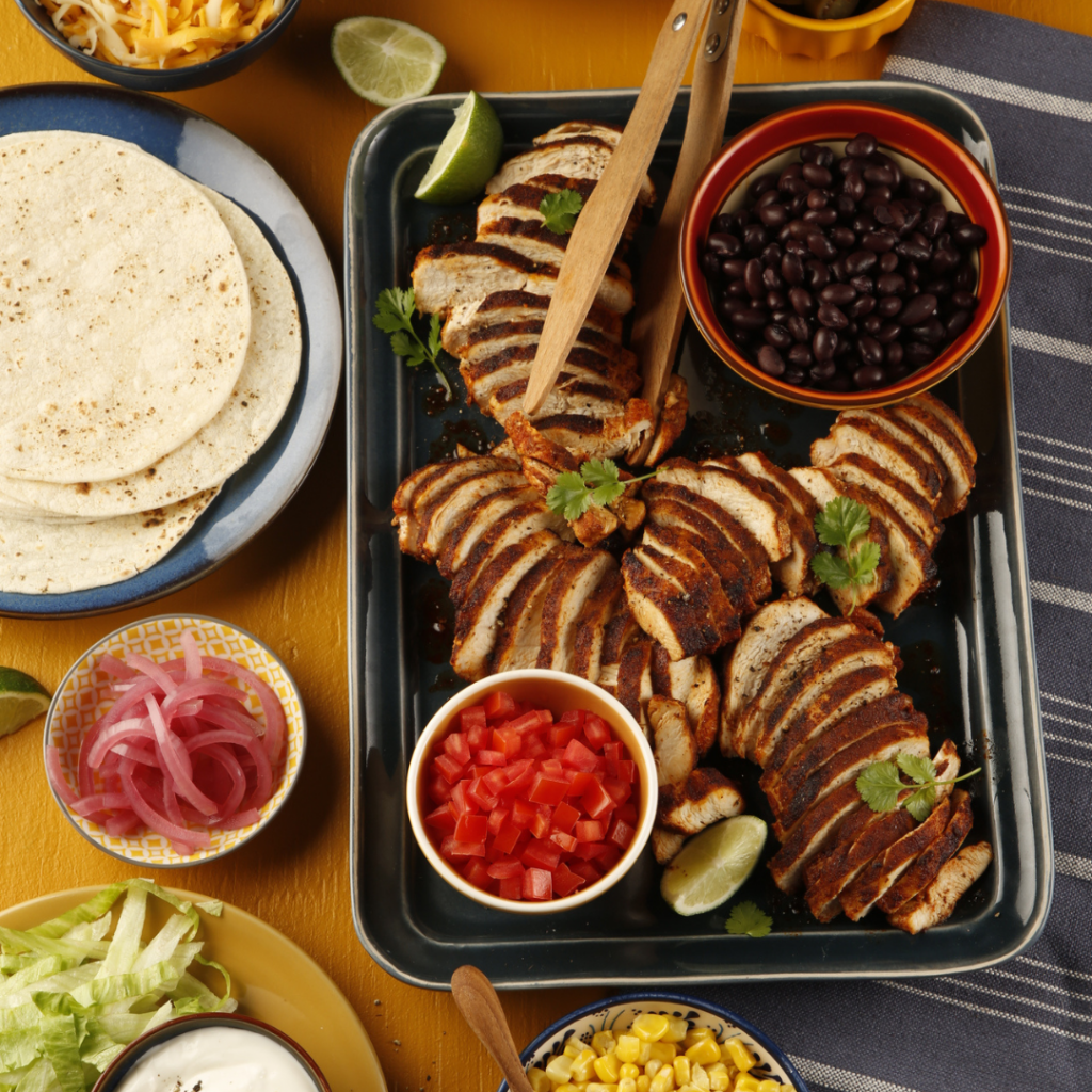 Bar à tacos au poulet rôti
