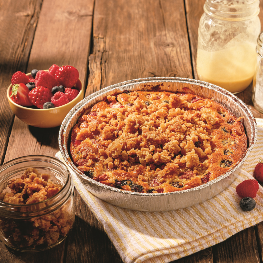 Pouding aux petits fruits et crumble d’avoine