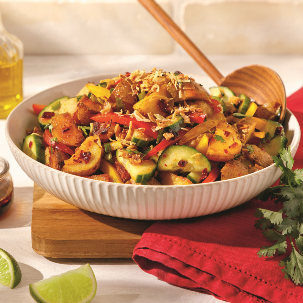 Salade de pommes de terre grelots et chili crisp à l’asiatique