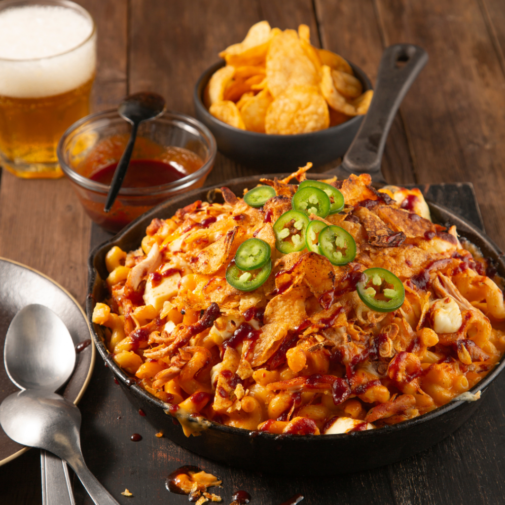Mac and cheese au poulet Buffalo