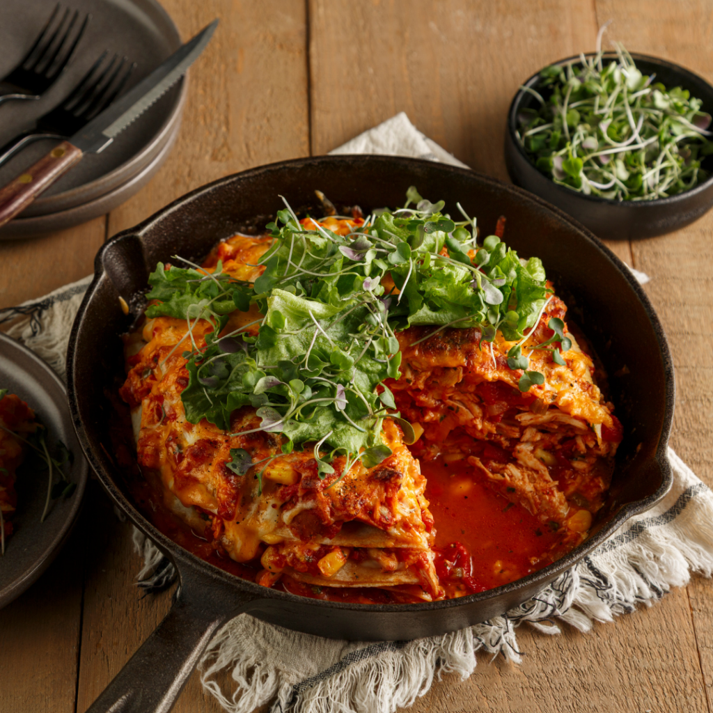 Lasagne mexicaine au poulet fumé