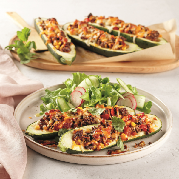 Courgettes farcies au bœuf tex-mex