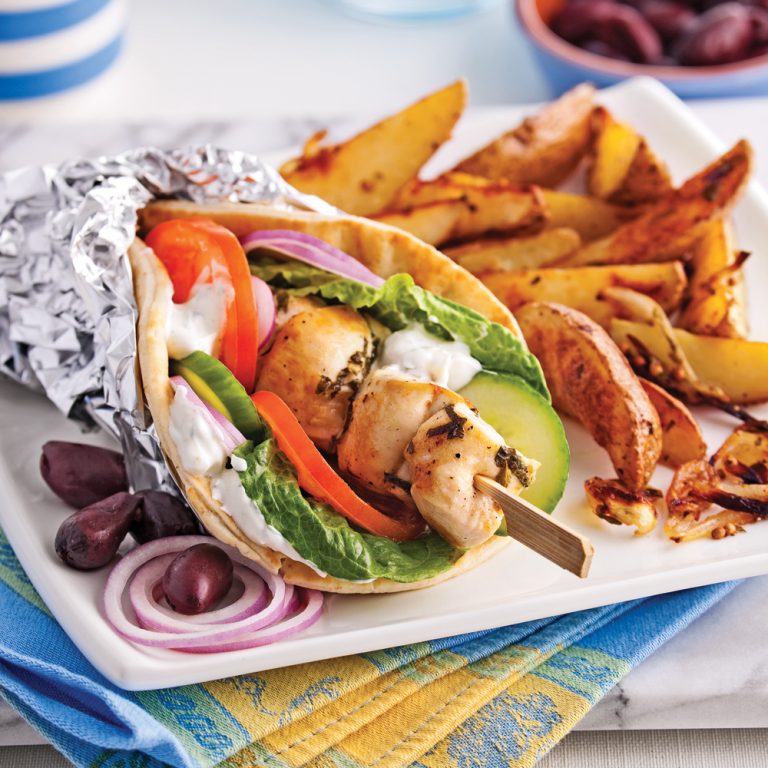 Pitas souvlaki au poulet Je Cuisine