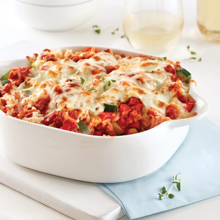 Casserole de riz à l’italienne aux légumes et sauce au tofu Je Cuisine