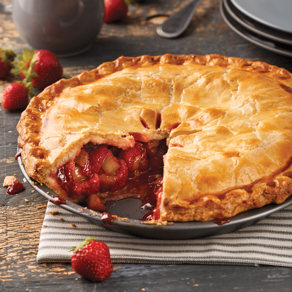 Tarte aux fraises et à la rhubarbe