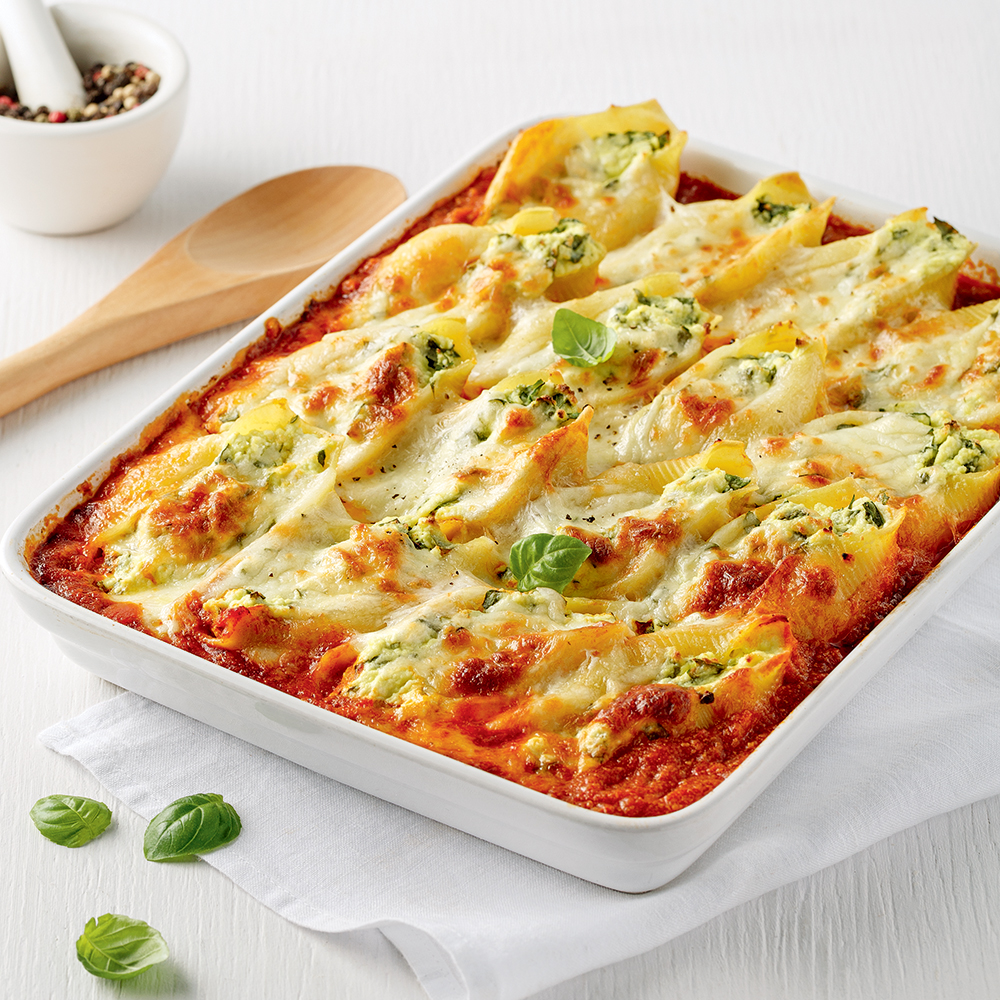 Coquilles de pâtes farcies à la ricotta style lasagne