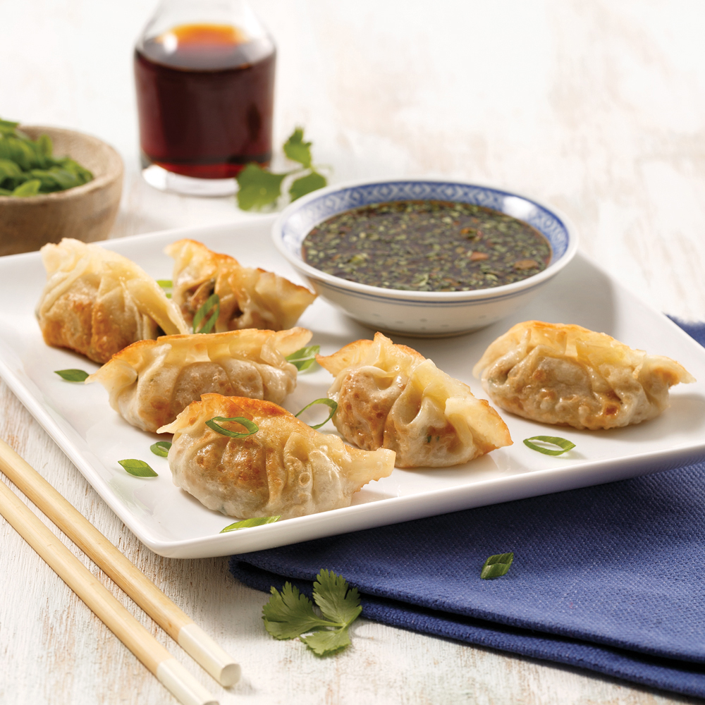Dumplings maison farcis au poulet et poêlés