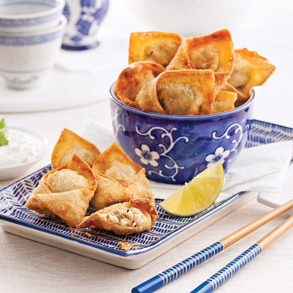 Wontons croustillants farcis au crabe
