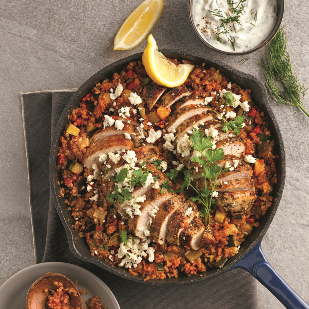 Poêlée tout-en-un au poulet et boulgour - Je Cuisine
