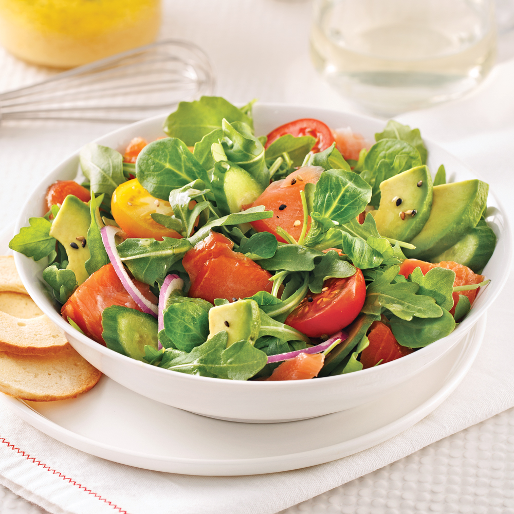 Salade au saumon fumé et avocat