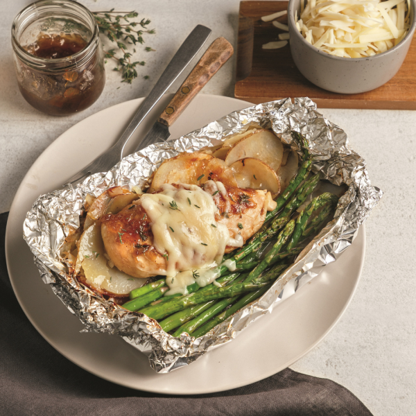 Papillotes de poulet style soupe à l’oignon