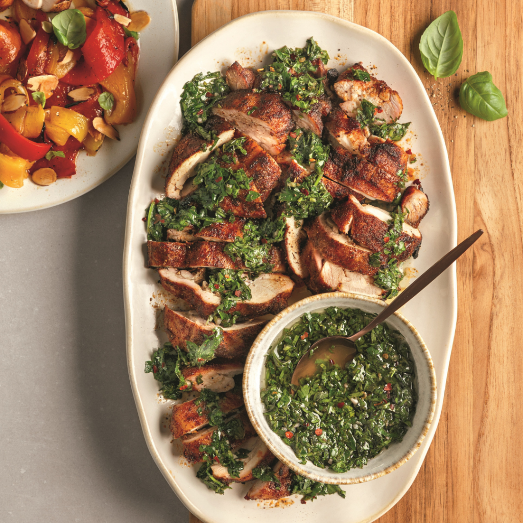 Poulet au chimichurri sur le barbecue