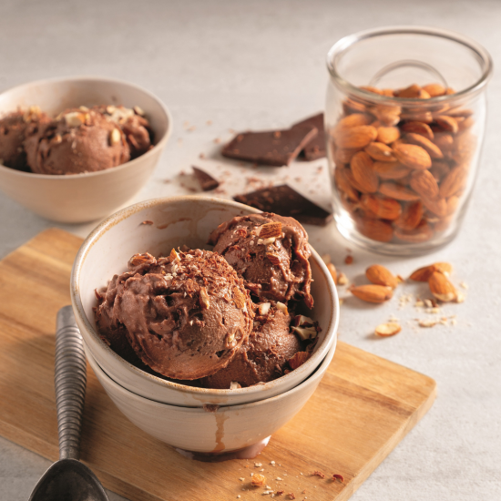 Crème glacée au tofu choco-amandes